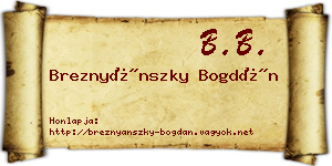 Breznyánszky Bogdán névjegykártya